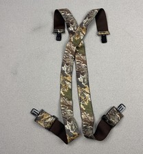 VTG Advantage Camo Suspenders 2  Wide Elastic Metal Clip On Adjustable Hunting