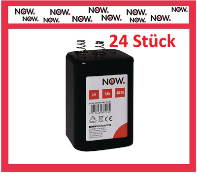 24 x NOW Blockbatterie 6V 7AH 4R25 Batterie Baustellenleuchte Handscheinwerfer
