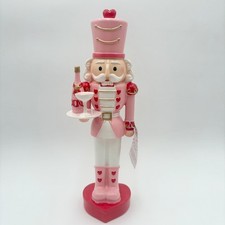 Love and Cupcakes Pink Valentine Nutcracker Soldier Champagne Heart Base Decor