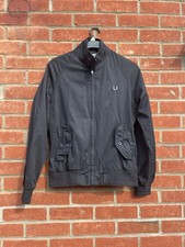 Vintage Fred Perry Harrington Jacket Black Check Lined Size UK Small