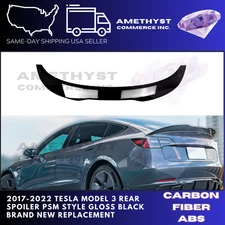 2017-2022 Tesla Model 3 Rear Spoiler Psm Style Gloss Black Brand New Us Seller