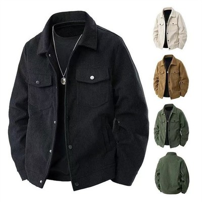 Herren Bomberjacke Corduroy Übergangsjacke Sportjacke Steppjacke Freizeit Coat
