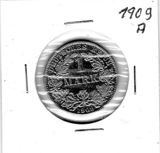Kaiserreich 1 Mark 1909 A Silber