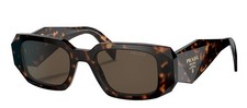 Prada PR 17WS 2AU8C1 Tortoise Plastic Rectangle Sunglasses Brown Lens