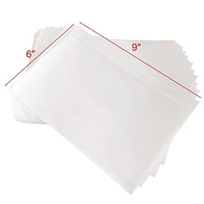  6" X 9" Clear Adhesive Packing List Shipping Label Envelopes Pouches 50 - 10000