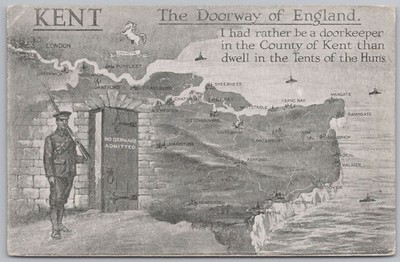 Kent The Doorway of England WW1 Soldat Wach Postkarte