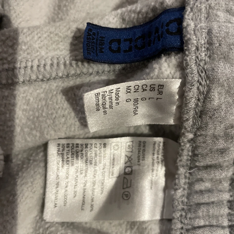 Pantalones Cortos de Sudadera H&M Divididos Para Hombre Grandes Gris Ajuste Regular Cordón Polar Salón Foto 2 de 4