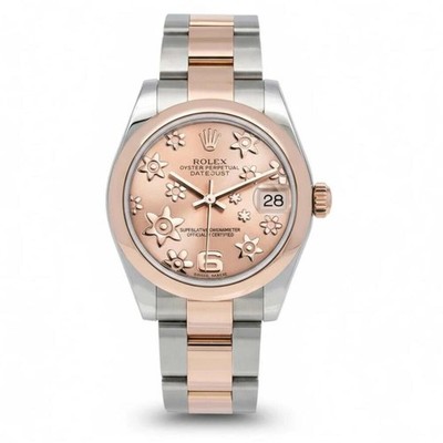 2014 Rolex 31mm Midsize DateJust 18K Rose Gold / Stainless Steel Watch. (178241)