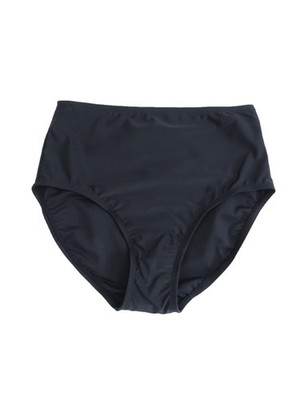 Beyond Control Women's Solid High-Waisted Swim Bottom (6, Black)
