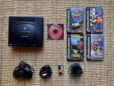Sega Saturn Model 1 Console Bundle - Controller, 4 Games, Cables & Extras