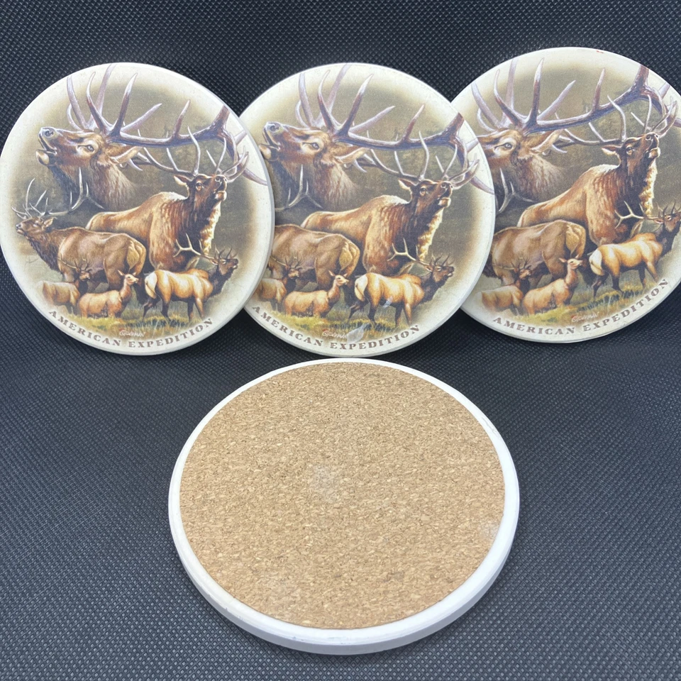Керамические абсорбирующие каменные подставки American Expedition Elk Coasters - Изображение 3 из 3