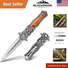 Elegant 3.7'' PASTOR Folding Pocket Knife with Retro Embossed Handle, Gift Ready