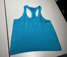 Lululemon Top Women's 12 Green Teal Blue Tank Run Swiftly Vent Shirt Gym Yoga