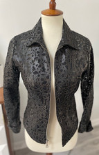 Comme Toojoors modern black faux leather cut out blazer/jacket size 2