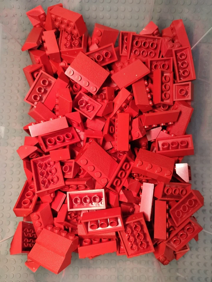 LEGO 100 rote Dachsteine Dachziegel red 3x4 2x4 1x2Slope Creator City Haus House - Bild 2 von 2