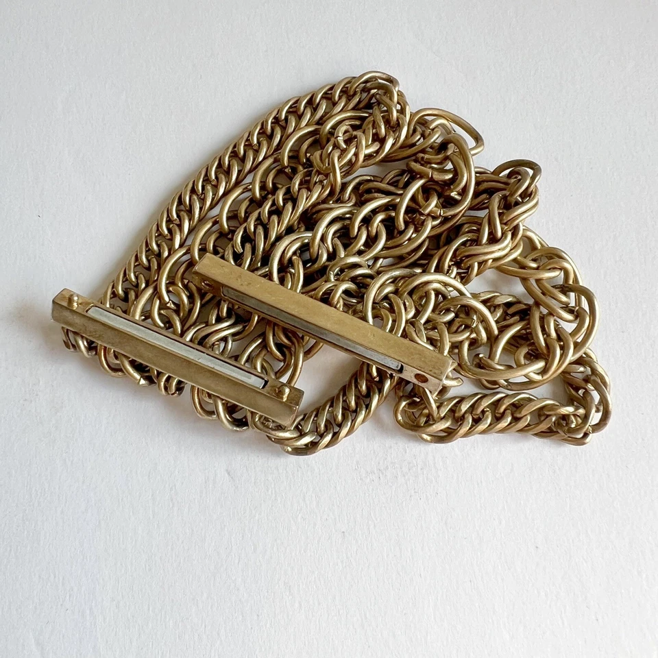 Brazalete de cadena de oro grueso Loft multi hebra tono oro eslabón declaración Foto 4 de 4