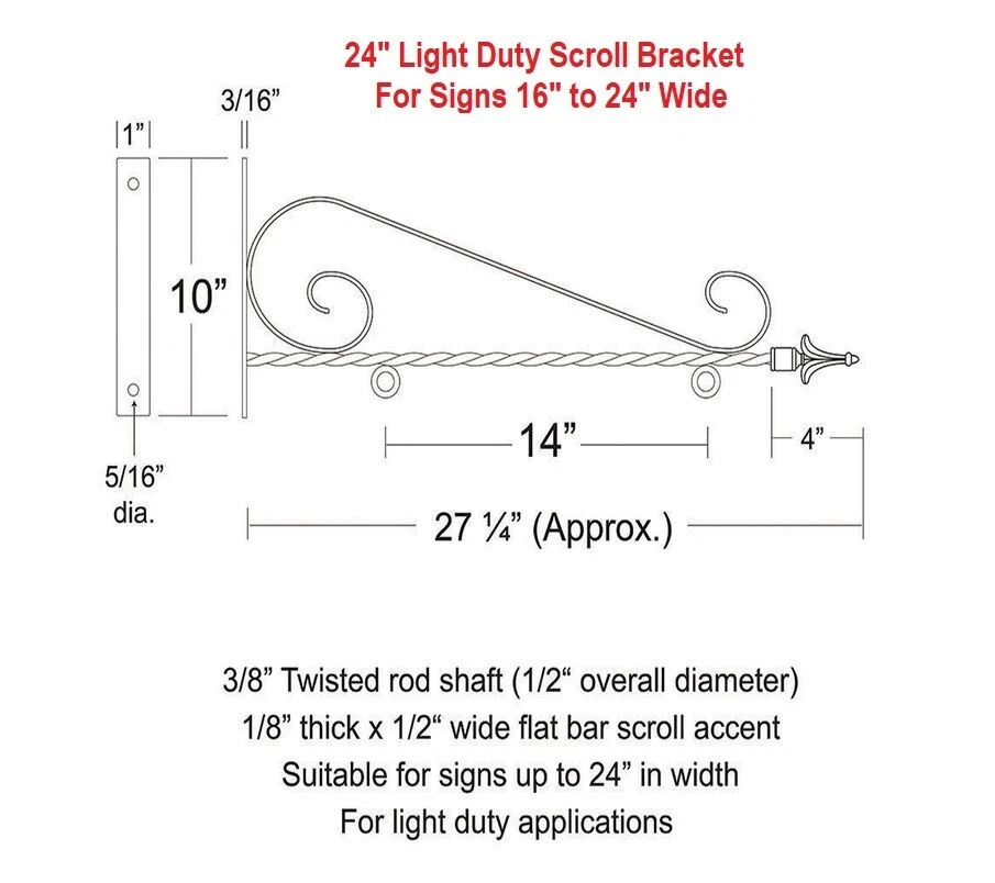 Suporte de rolagem para placa de 16"-24", suporte de parede para suporte de suspensão de placa - Imagem 4 de 4