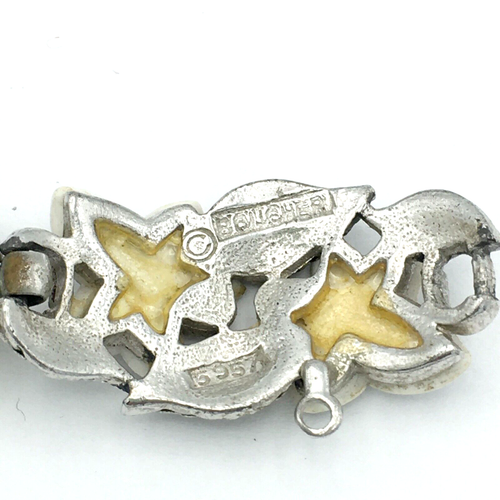 BOUCHER White Leaves Armband - Vintage 7" Efeublatt silberfarben 5-Panel Sicherheit - Bild 6 von 6