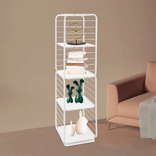 4-Tier Rotating Bookshelf, 360° Rotating Bookshelf, Bookshelf for Bedroom Living