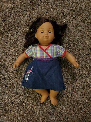 Robe American Girl Pour Poupée Bitty Twin - Taille 5 - Denim à Carreaux - Occasion