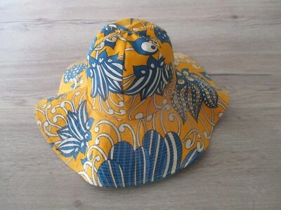 CHAPEAU CLOCHE LARGE BORD FEMME AUTHENTIQUE VINTAGE TISSU - Photo 1/4