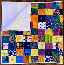 Vintage Baby Crib Blanket Quilt Hand Quilted 31  x 63  Nursery Flowers