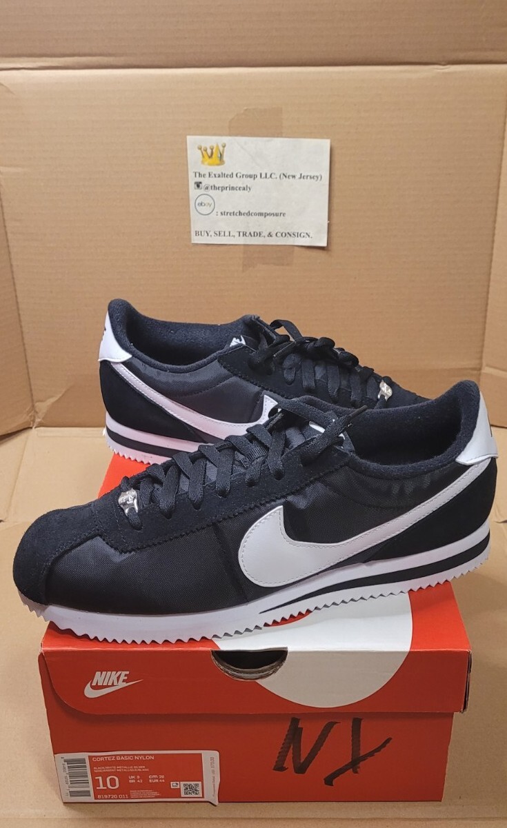 Nike Cortez Basic Nylon Black White 
