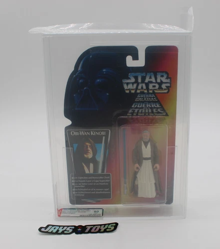 1995 Kenner Star Wars POTF2 Red Card Tri-Logo Ben Kenobi Long Saber AFA 80 NM