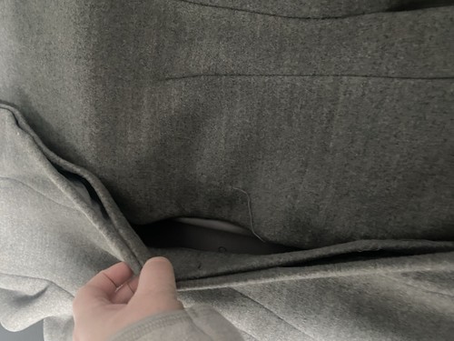 Calvin Klein Stehkragen Walker Mantel Damen 6 grau versteckter Knopfverschluss Wolle - Bild 13 von 13