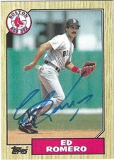 Autographed Signed 1987 Topps 675 Ed Romero Boston Red Sox