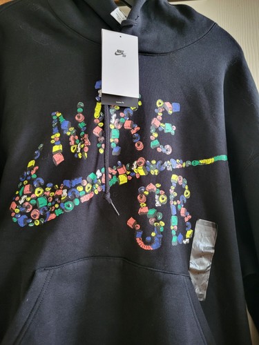 NIKE SB Sugar High Pullover Hoodie Schwarz Erwachsene Unisex Largo Taschen Loose Fit - Bild 2 von 4