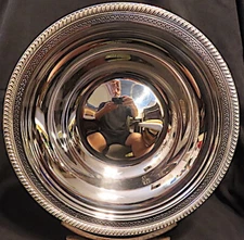 TOP QUALITY STERLING 12 DIA. BOWL W/GADROONED & PIERCED EDGES M.FRED HIRSCH,20'S