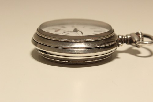 ANTIQUE RARE BEAUTIFUL HAND CARVED MEN'S SOLID SILVER OPEN FACE POCKET WATCH - Picture 6 of 12