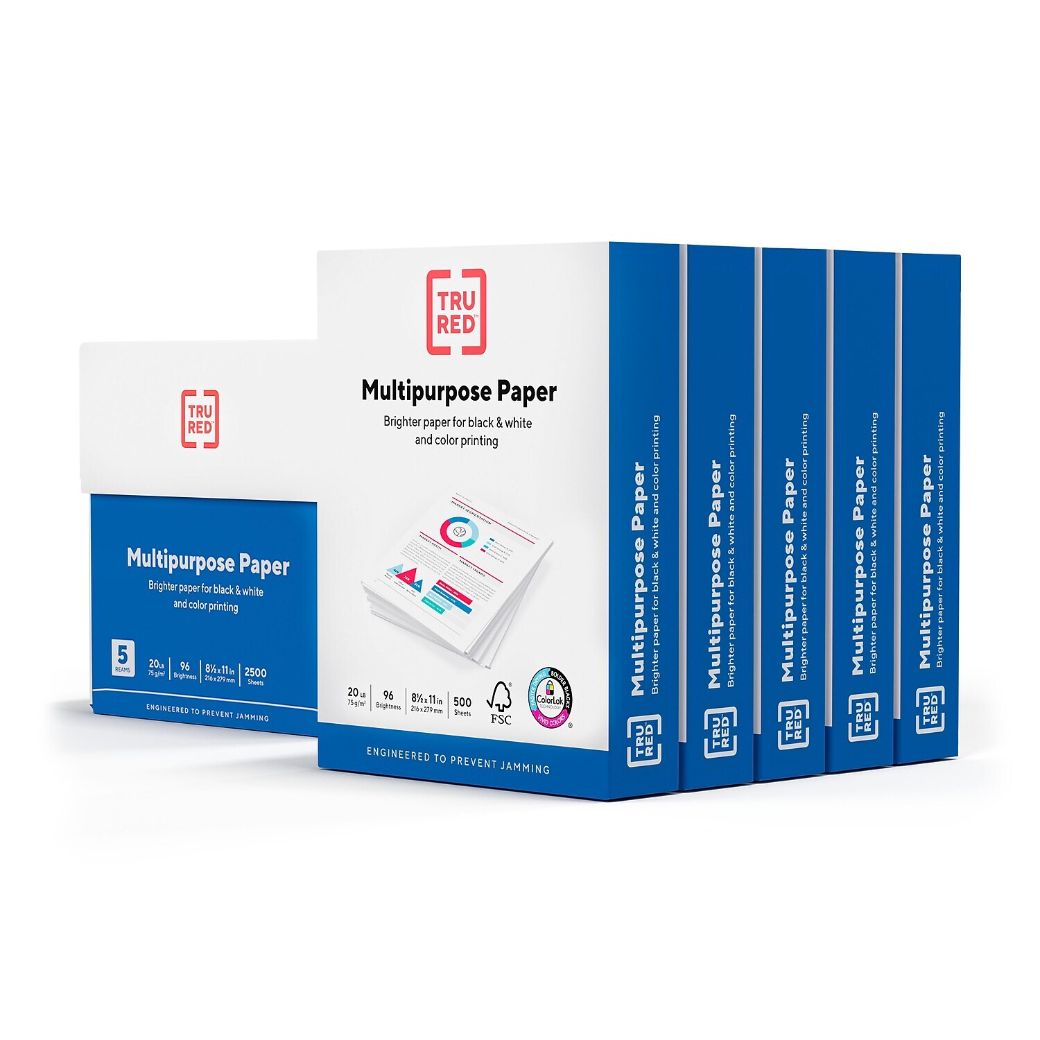 Tru Red 8.5x11 Color Printer Paper 20 lbs. 96 Brightness 26916-U/TR56963
