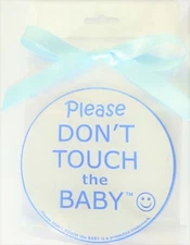 "Please DON'T TOUCH the BABY" Blue Labels/Stickers for Crib, Stroller, Carriage