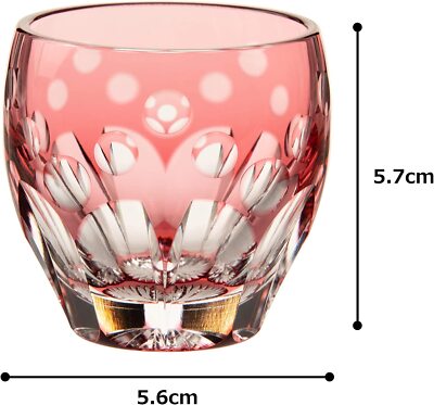 Kagami Crystal T535-2683CAU Edo Kiriko Glass Cold Sake Cup Hideaki