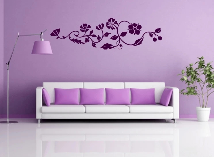 WANDTATTOO XXL Ranke Hibiscus Blumen Bordüre Wandaufkleber Sticker #CFL-000 - Bild 1 von 1