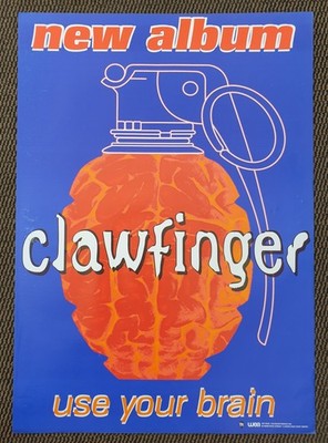 Vintage Promotion Plakat clawfinger use yor brain 59 cm x 83 cm