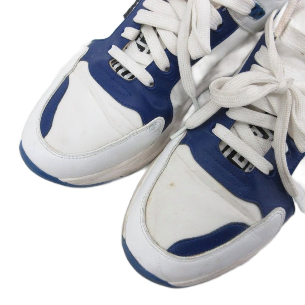 Versace Sneakers Men’s Calf Leather Lowcut Shoes White Navy US 9 42 Used thumbnail 5