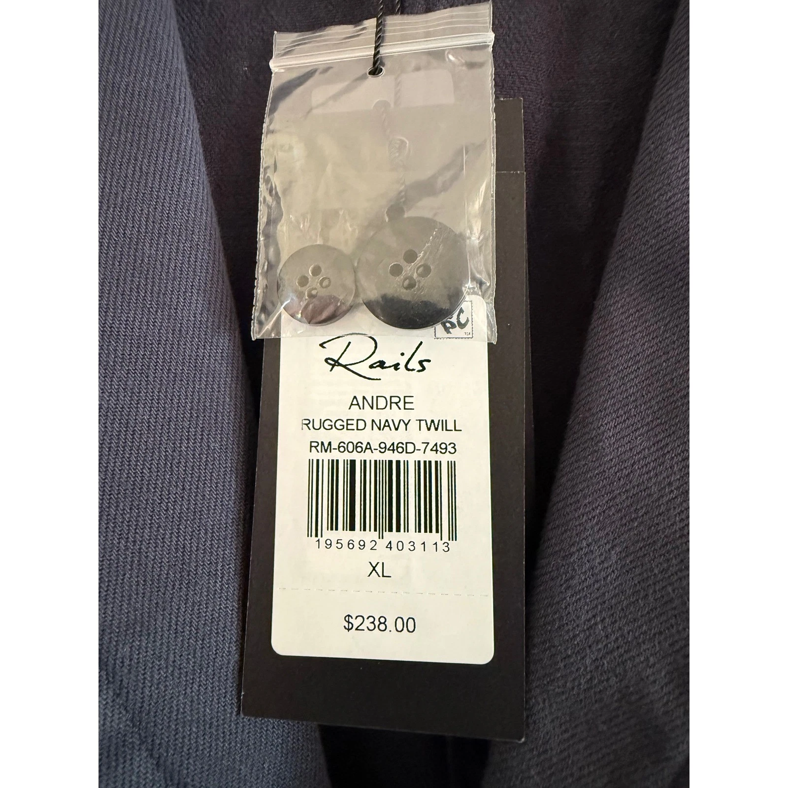 Rails Andre Rugged Navy Twill Blazer Mens XL RM-606A-946D-7493 NWT image 5