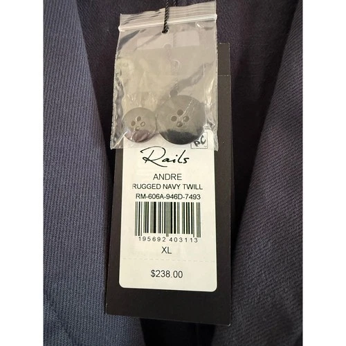 Rails Andre Rugged Navy Twill Blazer Mens XL RM-606A-946D-7493 NWT image 5