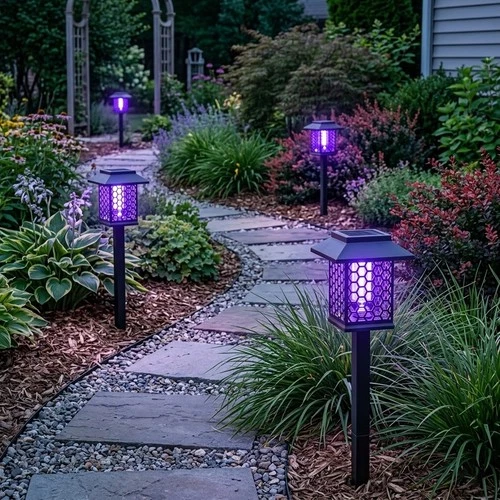 4Pack Solar Mosquito Zapper for Outdoor Yard and Garden Lighting
