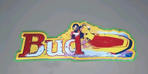 Rare 1992 Budweiser Bud Beer  Jet Ski Wave Runner Metal Sign Vintage Man Cave!