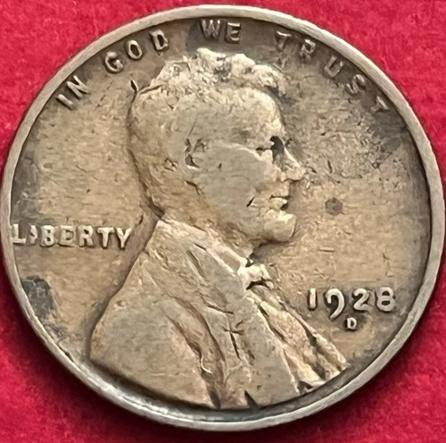 1928-D Lincoln Wheat Cent Fine Denver Mint Penny JC1344