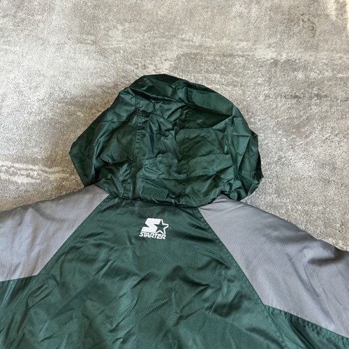 Vintage 90s Michigan State Spartans 1/2 Zip Pullover Puffer Starter Jacket M MSU - Bild 13 von 16