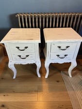 Distressed bedside cabinets pair.