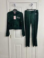 Juicy Couture Velour Bling Tracksuit Pine Green Size Medium NEW Christmas Gift