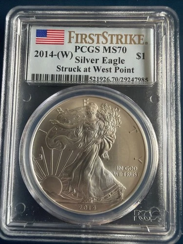 2014-(W) Struck At West Point MS70 American Silver Eagle PCGS First Strike