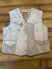 Vintage Pioneer Wear Genuine Leather Suede Sherpa Lined Vest Mens 46
