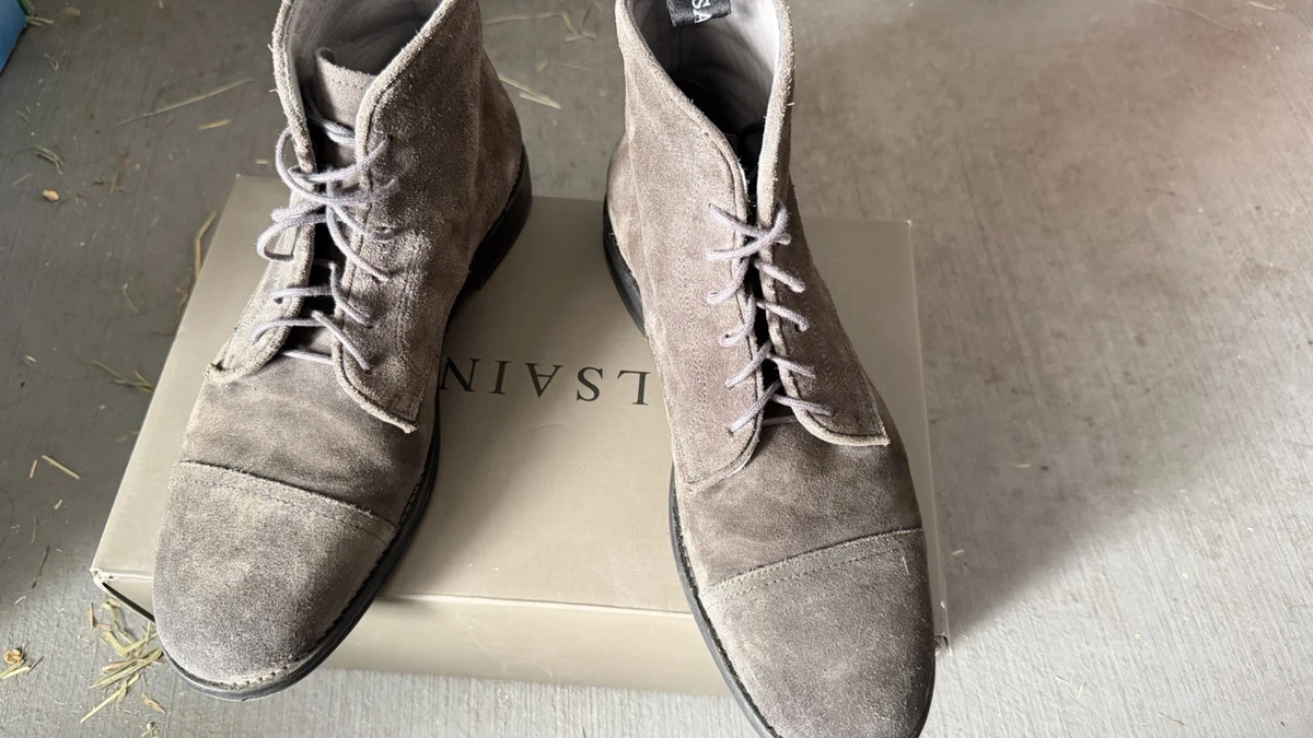 All Saints Mens Cap Toe Ankle Boots Suede Leather Lace up Men’s Size 43 EU/10 US AllSaints Gray Boots for Men for Sale | Shop New & Used  main image 4